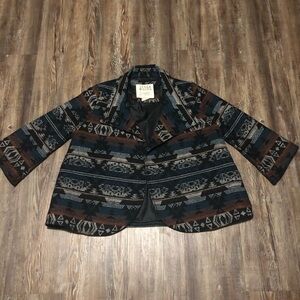 Billabong Swing Jacket Women's Small Aztec Southwesten Wool Blend Tribal Coat